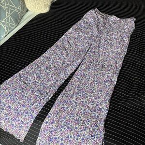 Favorite Daughter Floral Wide Leg Pants - Purple and White